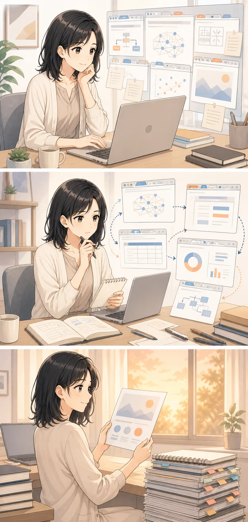 複数のAIやプロンプトを試すものの、作業は減らない美咲