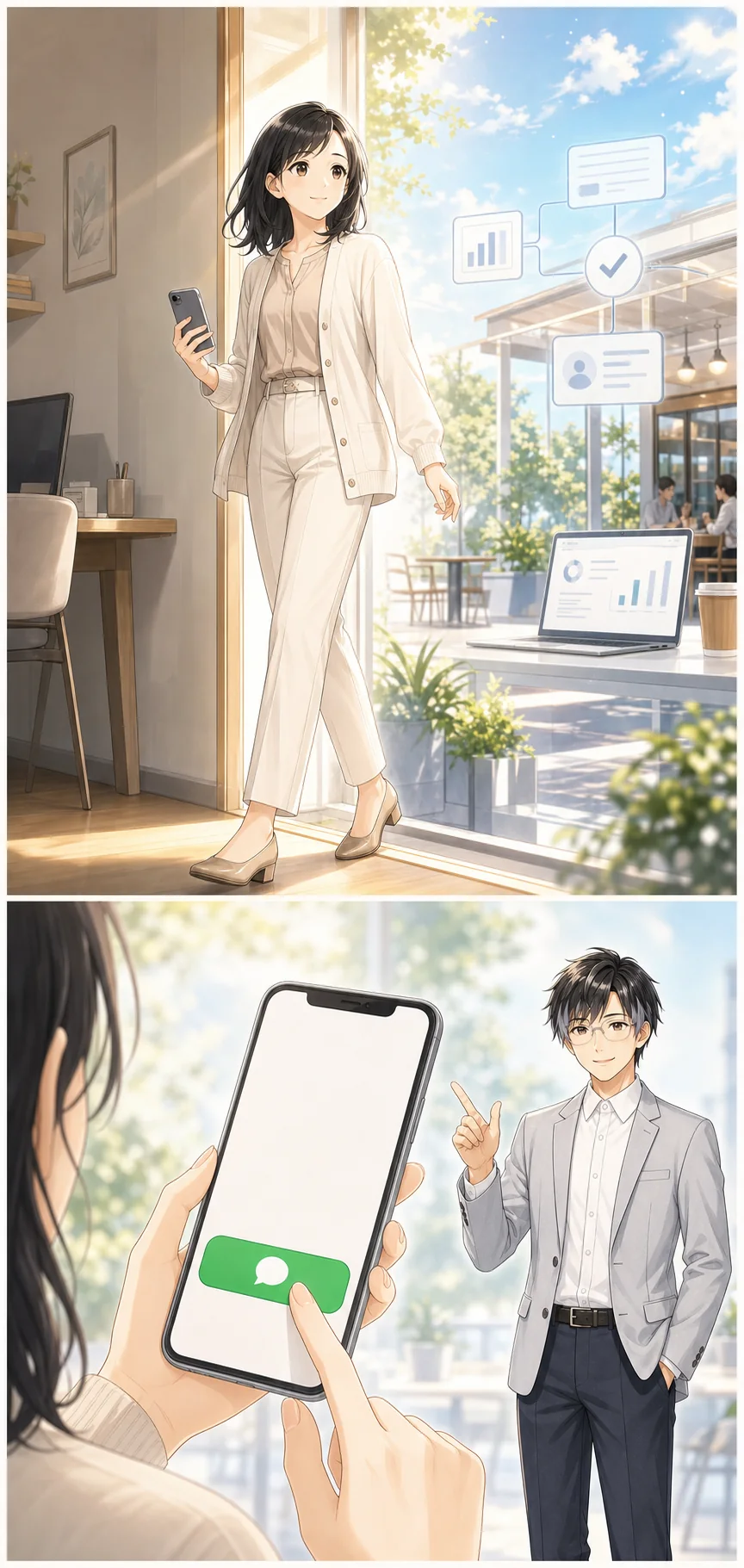 美咲が無料セミナーへ申し込む一歩を踏み出す様子